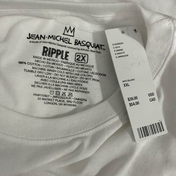 Urban Outfitters Basquiat Sunglasses Pocket Tee, White, XXL - Picture 5 of 5